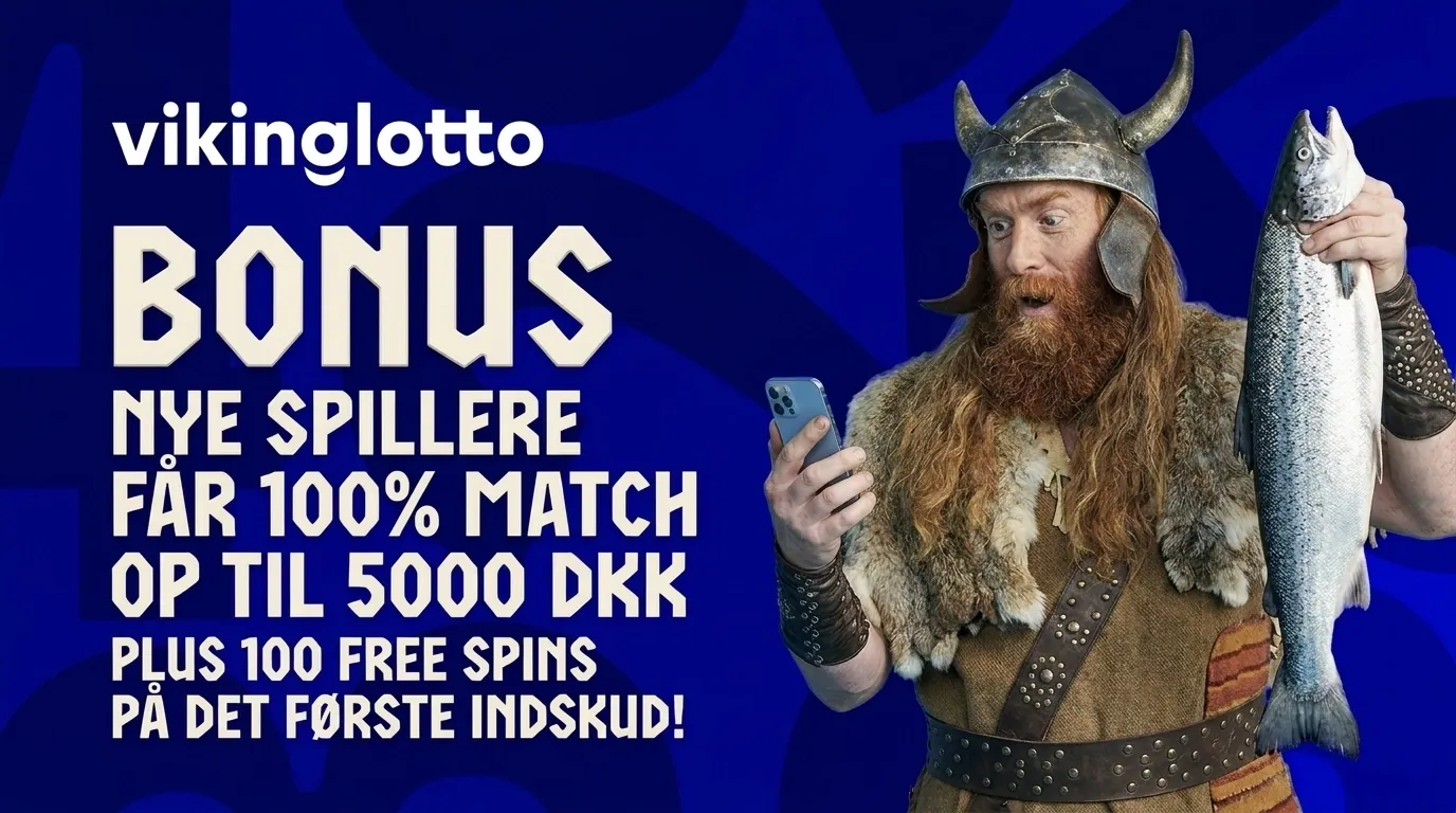 Vikinglotto Casino velkomstbonus 100% op til 5000 DKK + 100 free spins